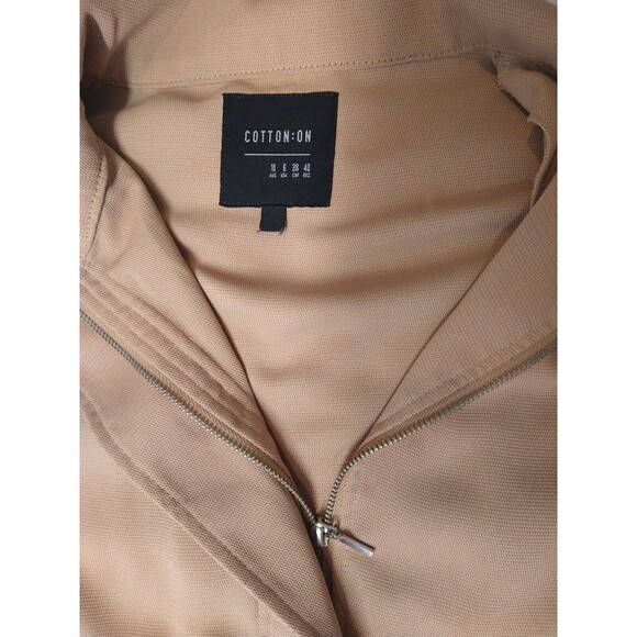 Cotton On  Crop Bomber Lightweight Beige Jacket Size M - Picture 3 of 10